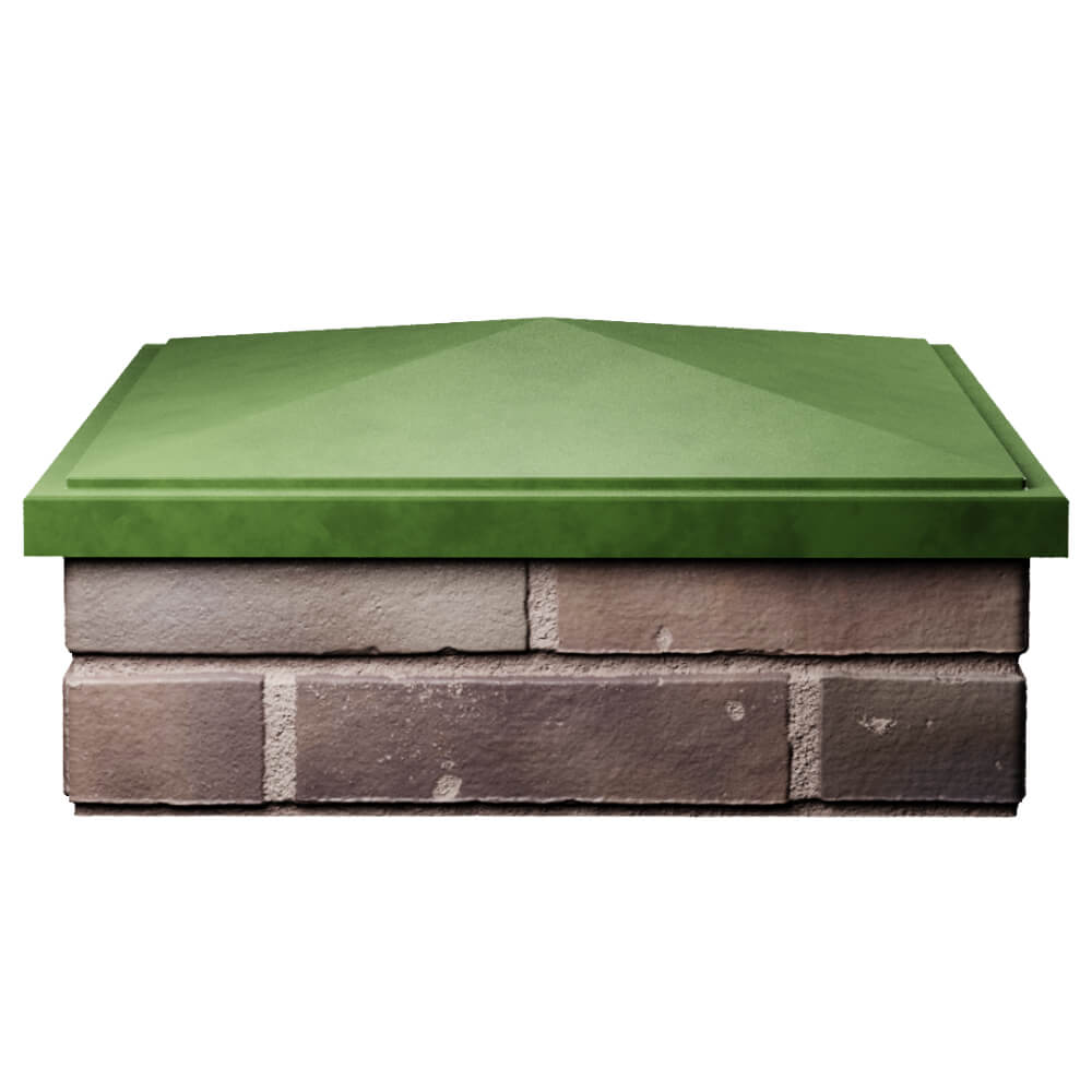 Колпак Zking БонаМоно Зеленый на столб 2х2 кирпича (515х515, 530х530мм) Дербент фото