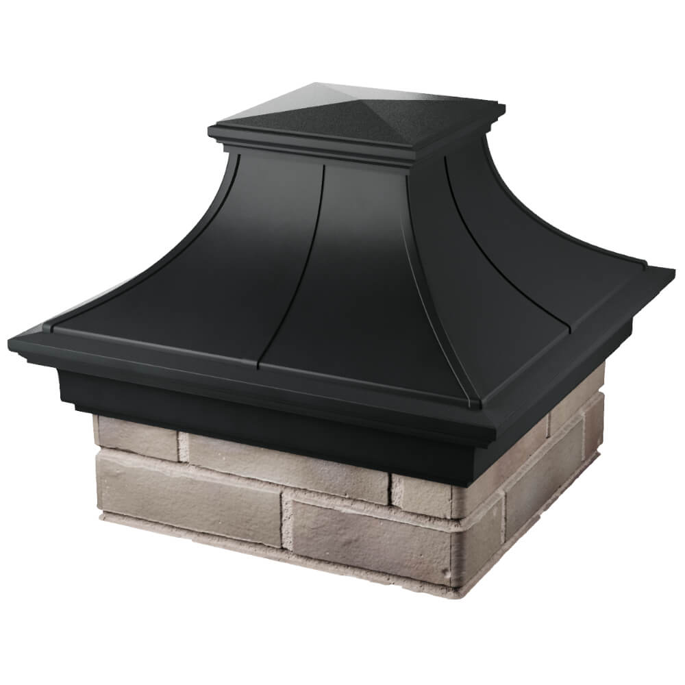 Колпак Zking Монблан Премиум Черный на столб 1.5х1.5 кирпича (385х385мм) в Дербенте фото