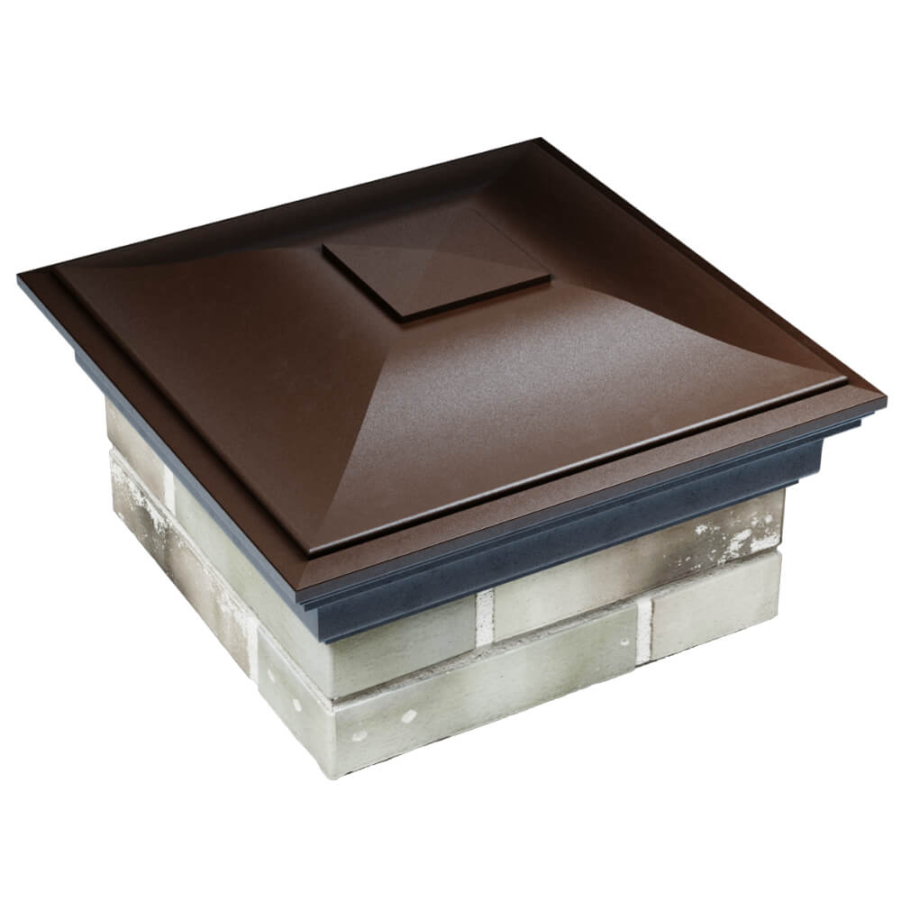 Колпак Zking Монблан Коричневый на столб 1.5х1.5 кирпича (385х385мм) в Дербенте фото