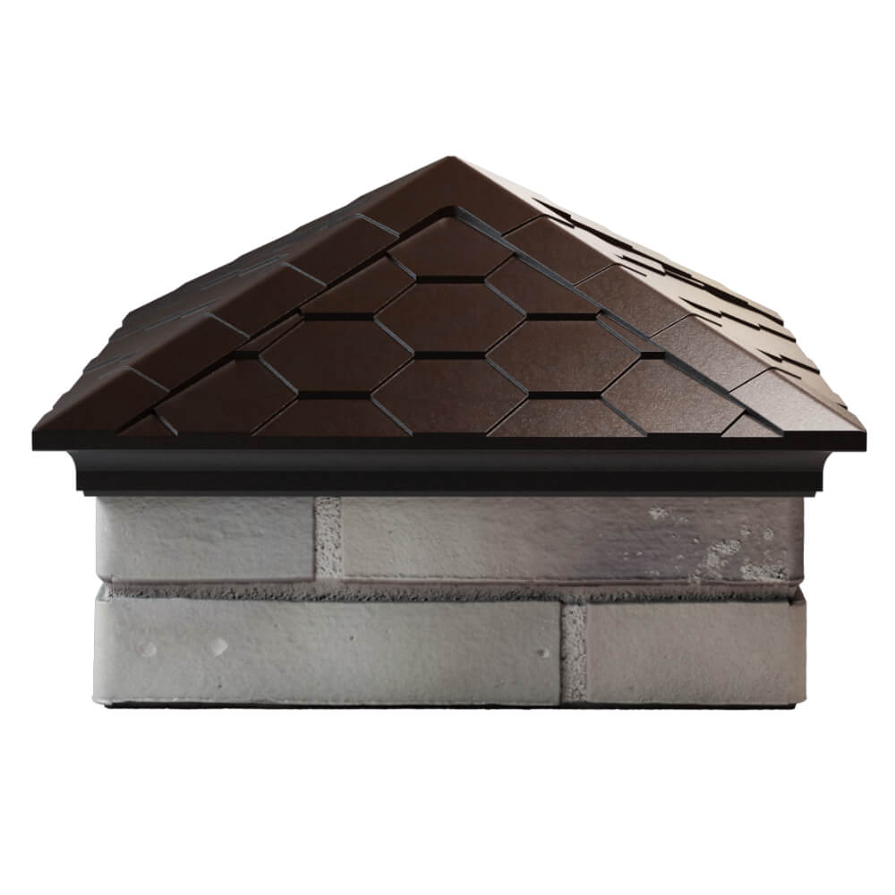 Колпак Zking Эверест Коричневый на столб 1.5х1.5 кирпича (390х390мм) Дербент фото