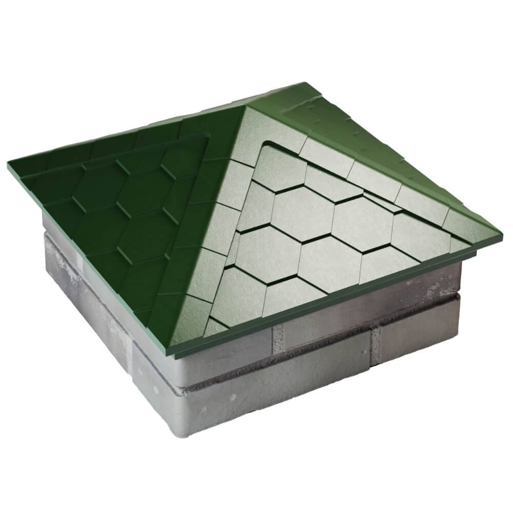 Колпак Zking Эверест Зеленый на столб 1.5х1.5 кирпича (390х390мм) в Дербенте фото