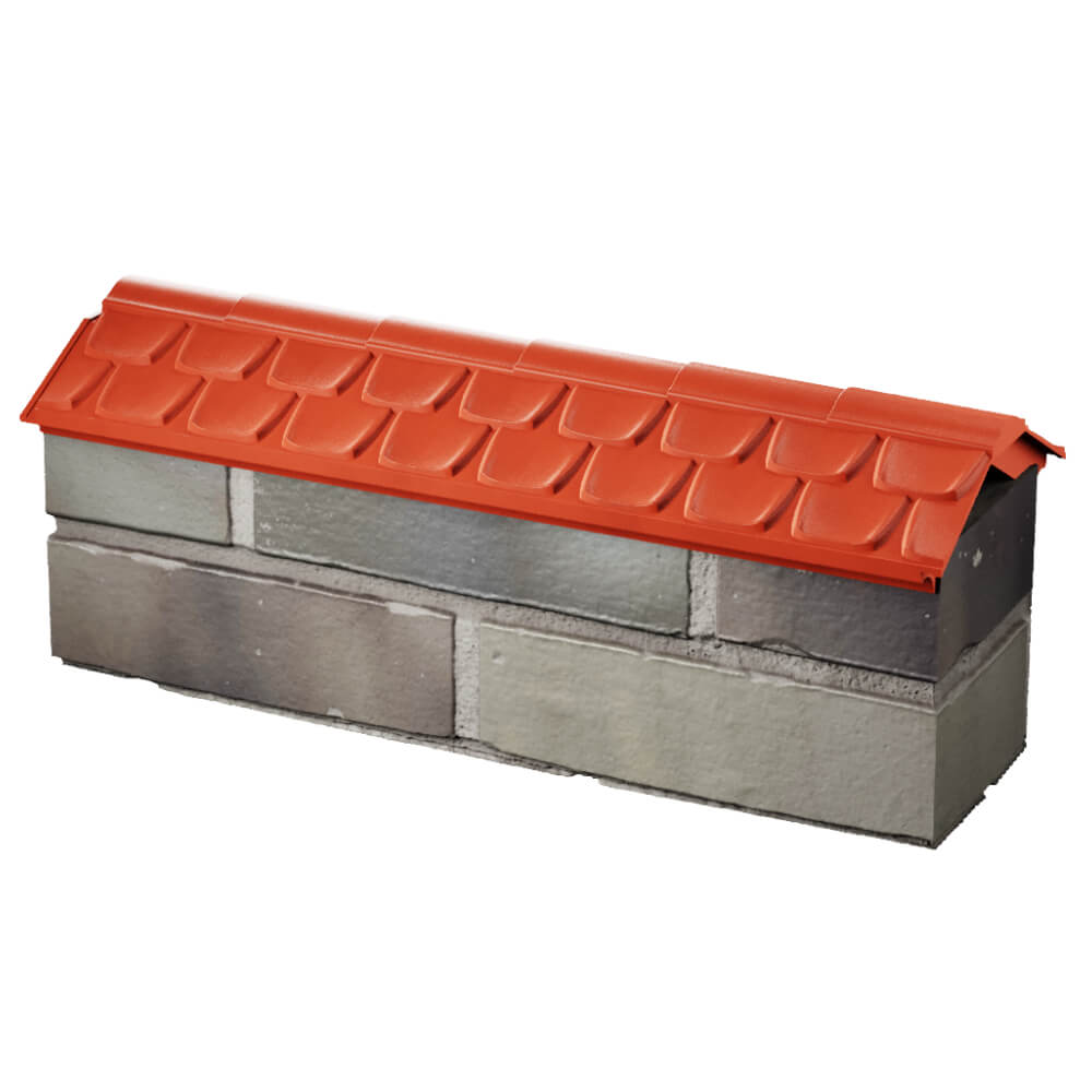 Парапет Zking Эльбрус Красный с посадкой на 0.5 кирпича (130мм) в Дербенте фото