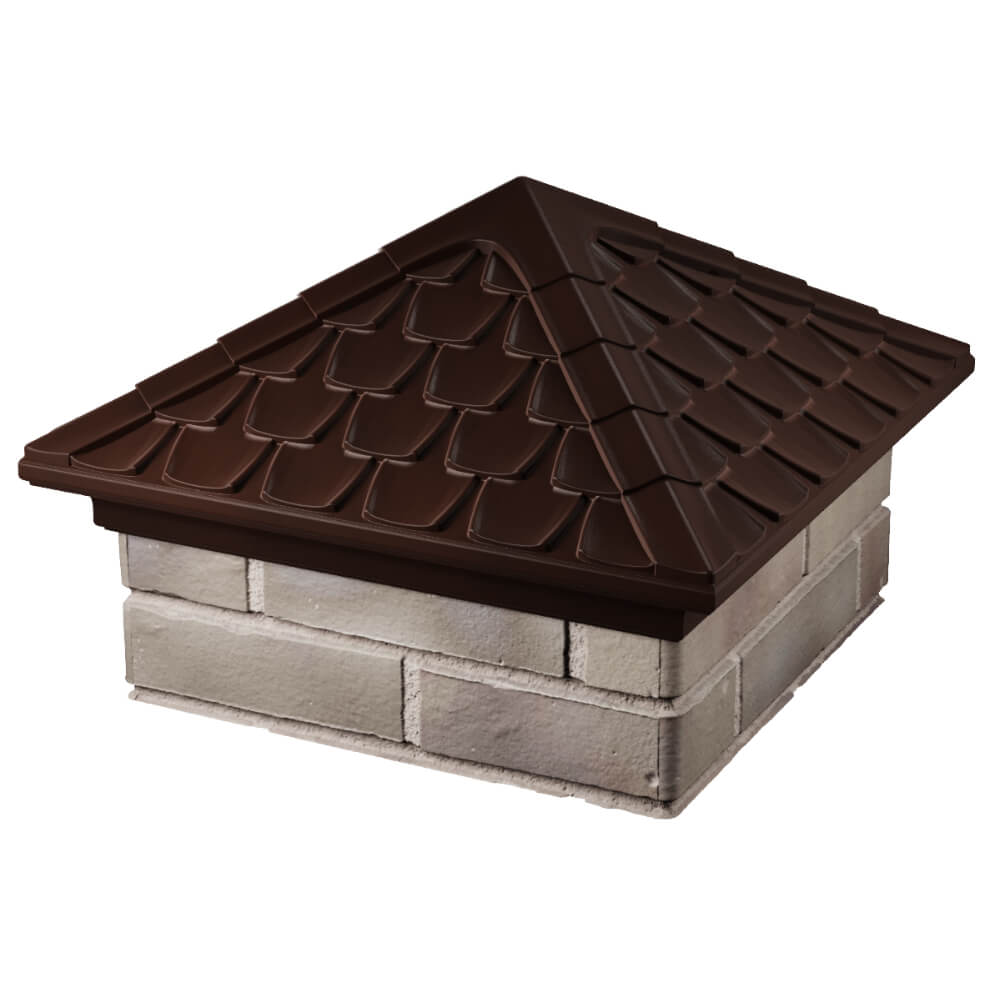 Колпак Zking Эльбрус Коричневый на столб 1.5х1.5 кирпича (385х385мм) в Дербенте фото