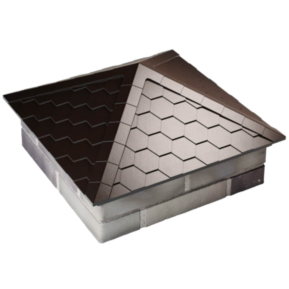 Колпак Zking Эверест Коричневый на столб 2х2 кирпича (535х535мм) Дербент фото