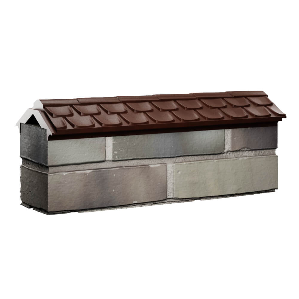 Парапет Zking Эльбрус Коричневый с посадкой на 0.5 кирпича (130мм) Дербент фото