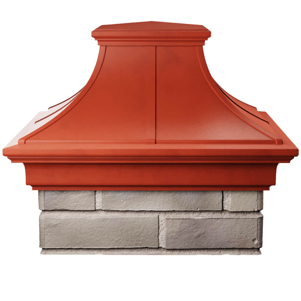 Колпак Zking Монблан Премиум Красный на столб 1.5х1.5 кирпича (385х385мм) Дербент фото