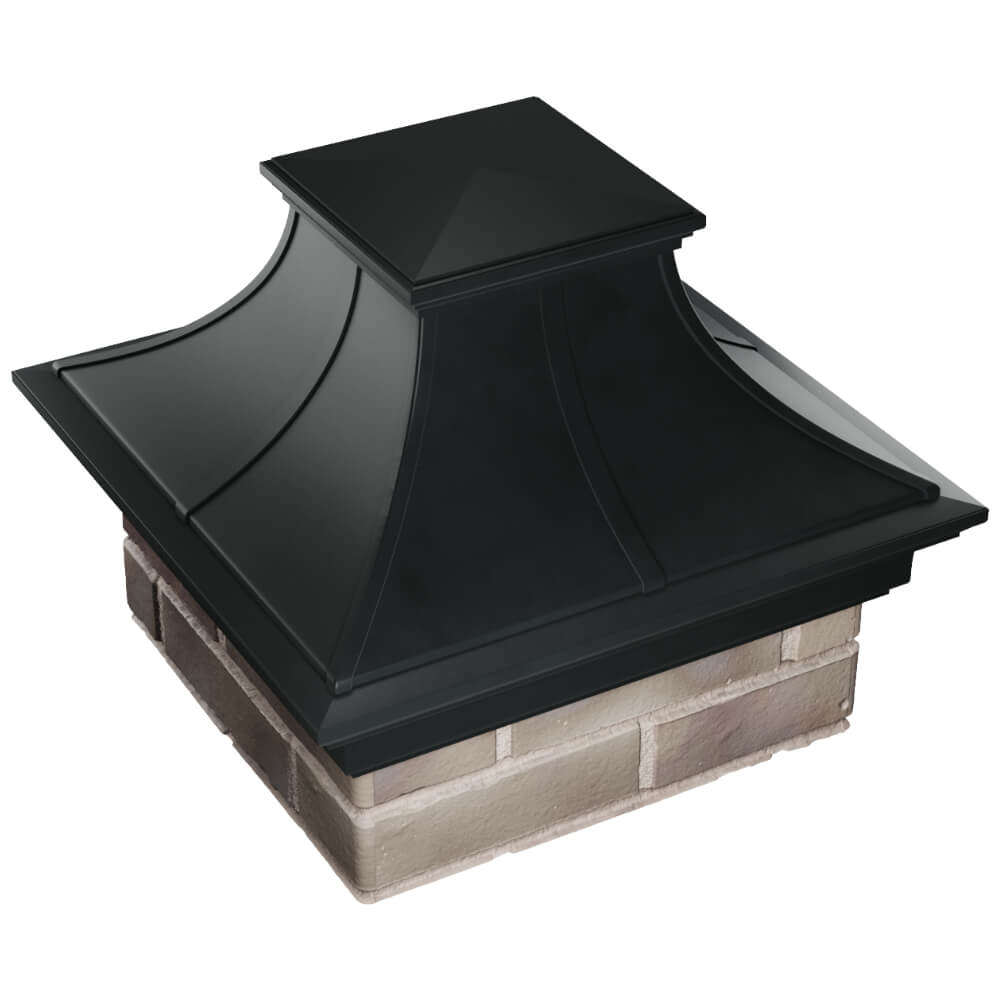 Колпак Zking Монблан Премиум Черный на столб 1.5х1.5 кирпича (385х385мм) в Дербенте фото
