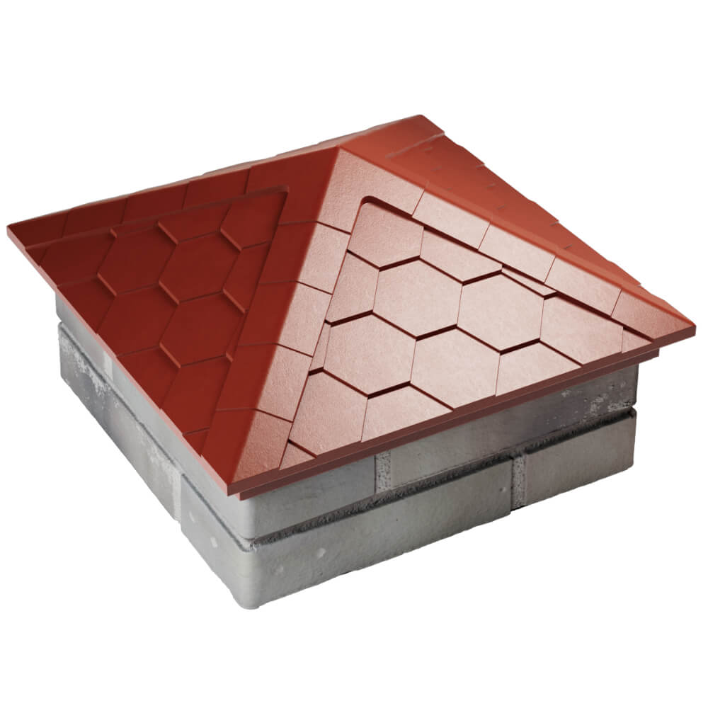 Колпак Zking Эверест Красный на столб 1.5х1.5 кирпича (390х390мм) в Дербенте фото