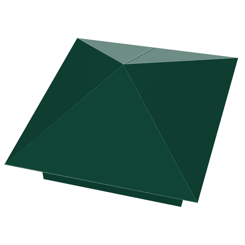 Колпак металлический 390х390мм RAL6005 Зеленый Мох заборный Дербент фото