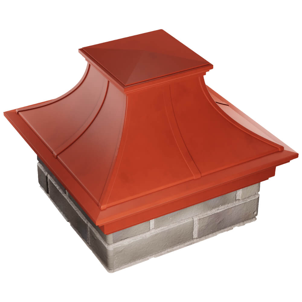 Колпак Zking Монблан Премиум Красный на столб 1.5х1.5 кирпича (385х385мм) в Дербенте фото