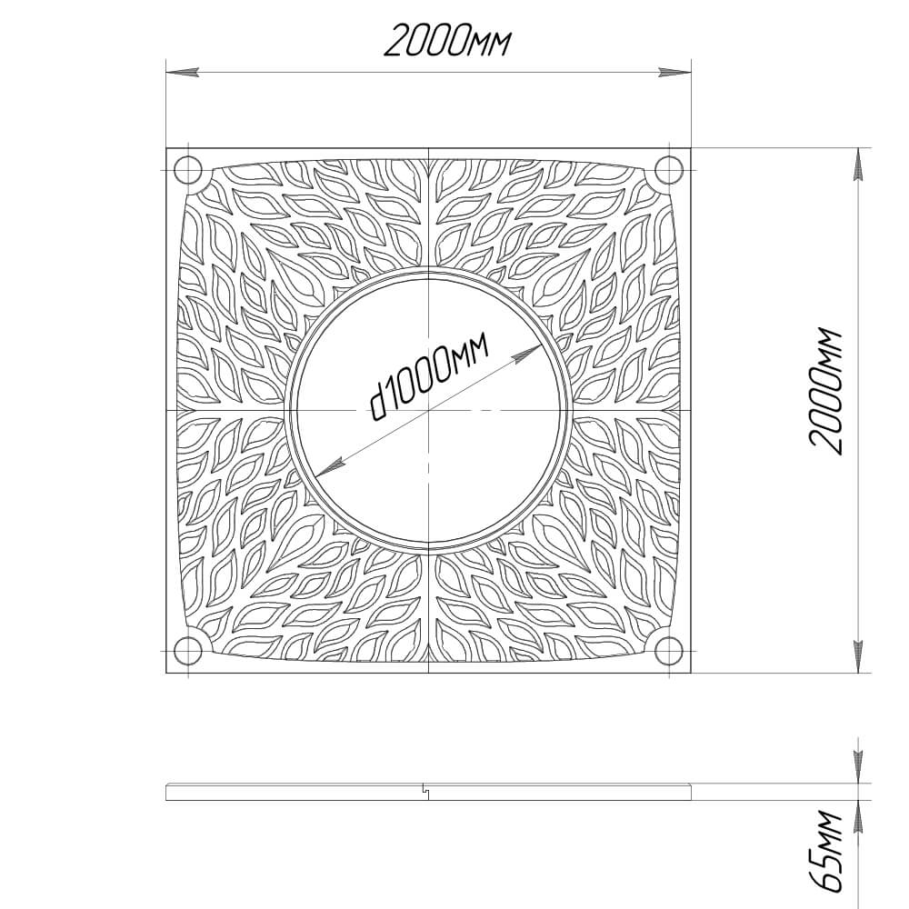 Приствольная решетка для дерева ZKING CRUST 2х2м Черная в Дербенте фото