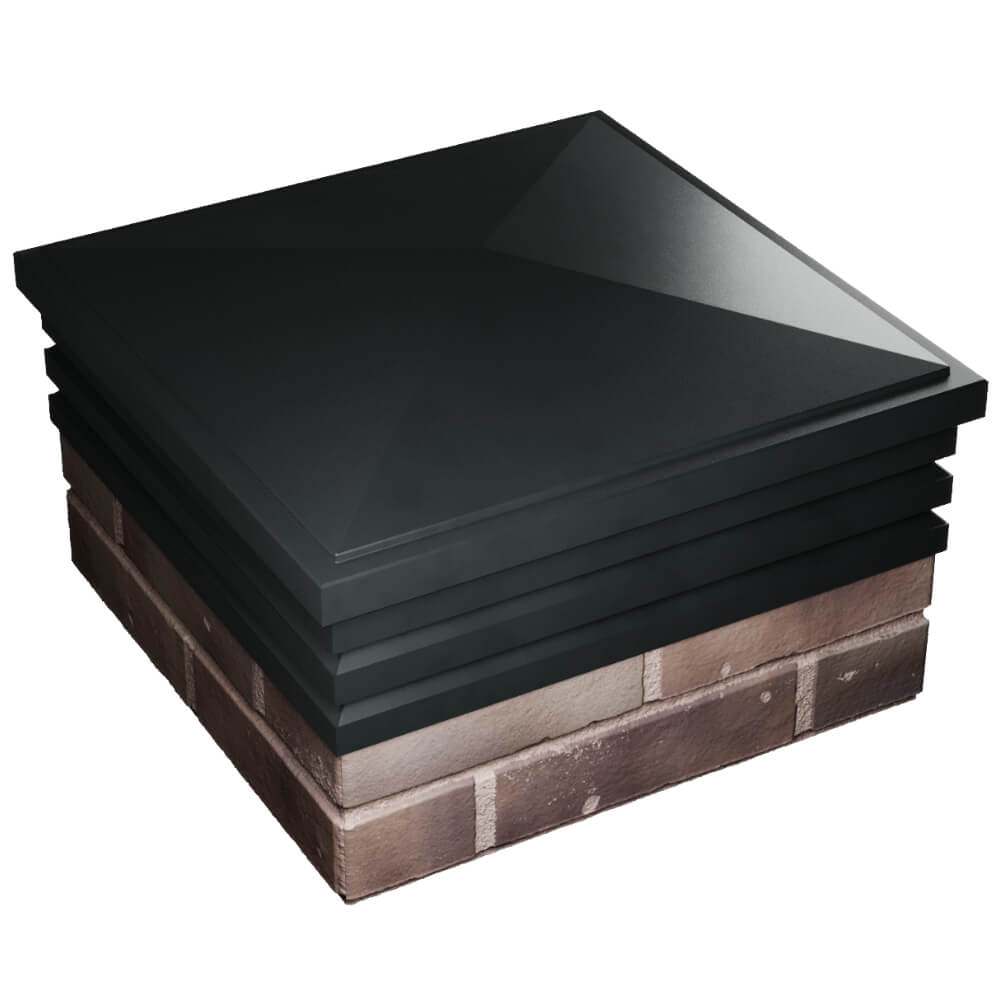 Колпак Zking Бона ХайТек Черный на столб 2х2 кирпича (513х513мм) в Дербенте фото