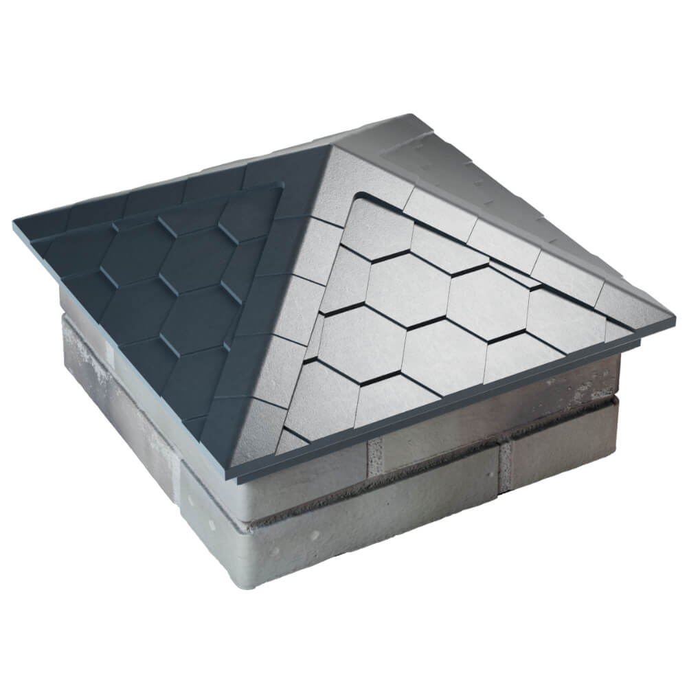 Колпак Zking Эверест Серый на столб 1.5х1.5 кирпича (390х390мм) в Дербенте фото