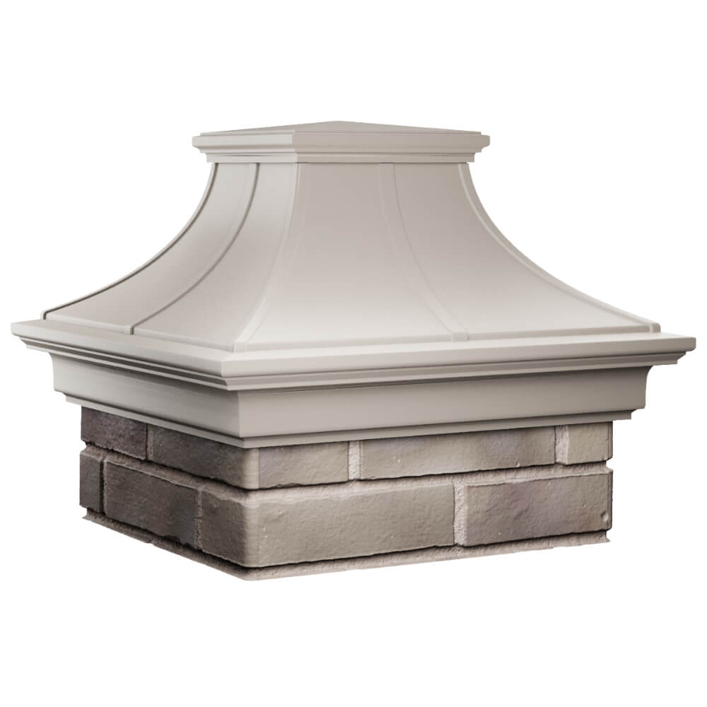 Колпак Zking Монблан Премиум Бежевый на столб 1.5х1.5 кирпича (385х385мм) в Дербенте фото