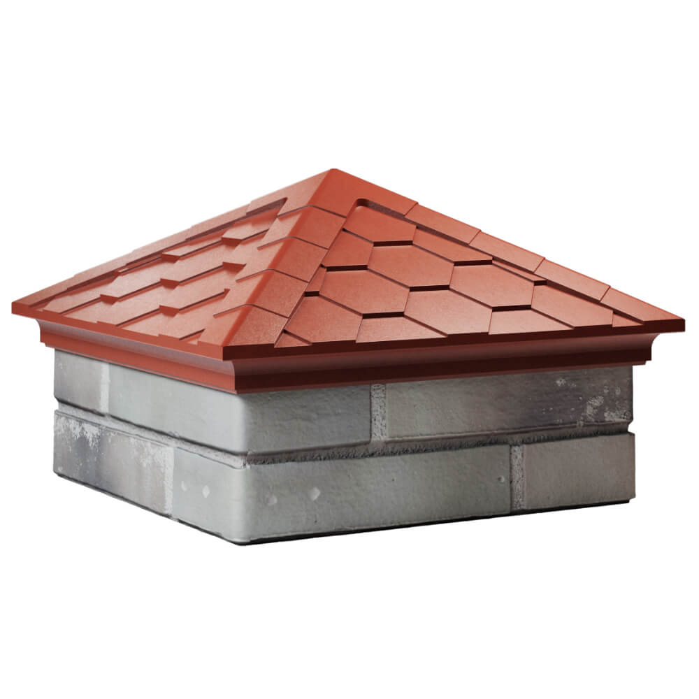 Колпак Zking Эверест Красный на столб 1.5х1.5 кирпича (390х390мм) в Дербенте фото