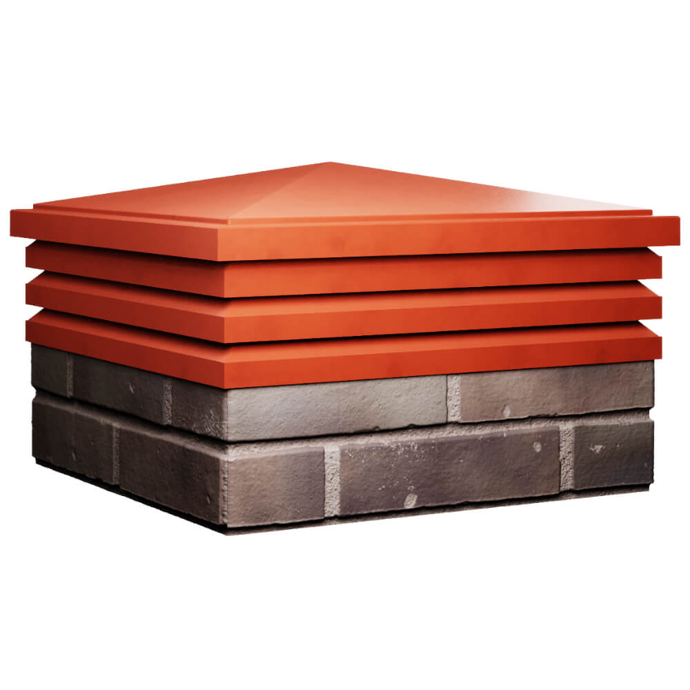 Колпак Zking Бона ХайТек Красный на столб 2х2 кирпича (513х513мм) в Дербенте фото