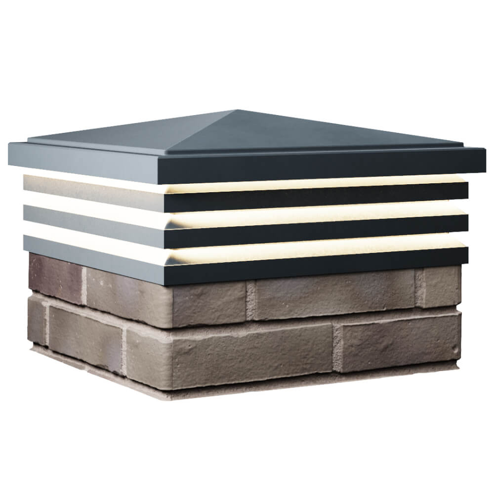 Колпак Zking Бона ХайТек Серый на столб 1.5х1.5 кирпича (385х385мм) с подсветкой в Дербенте фото