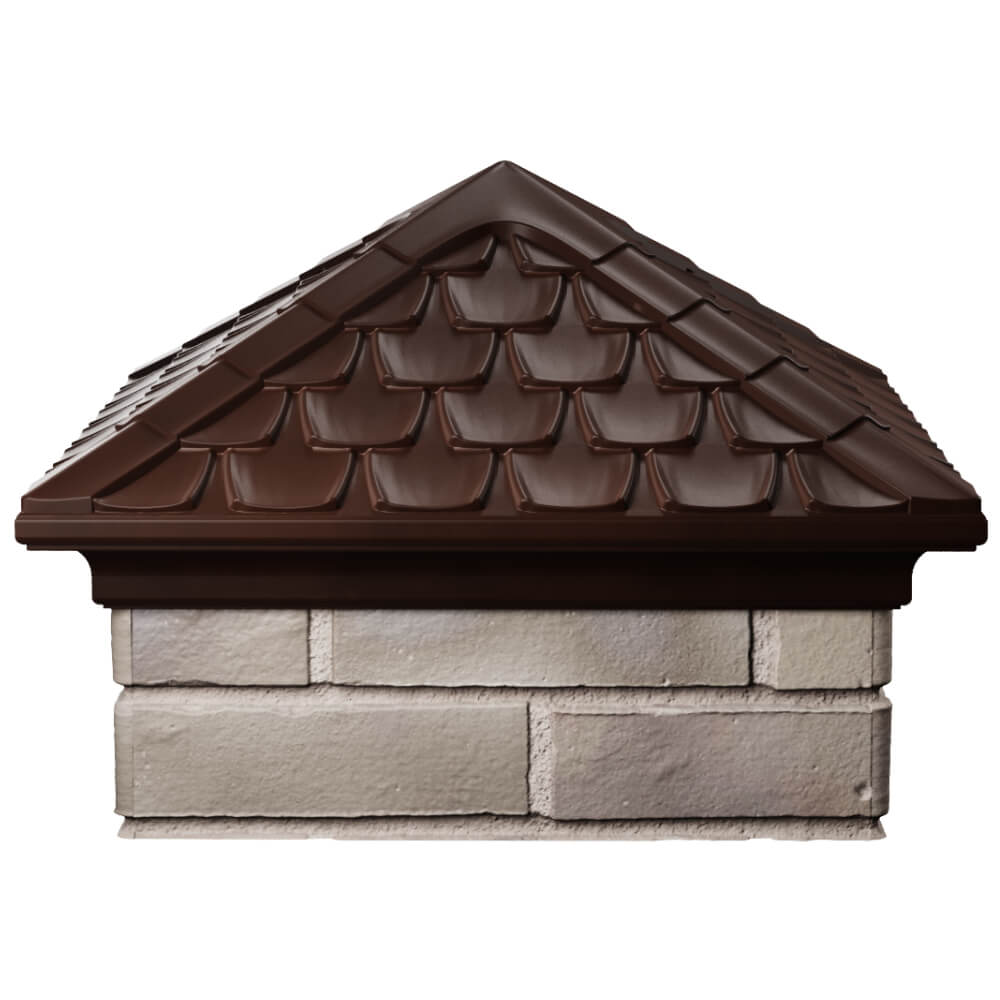 Колпак Zking Эльбрус Коричневый на столб 1.5х1.5 кирпича (385х385мм) Дербент фото