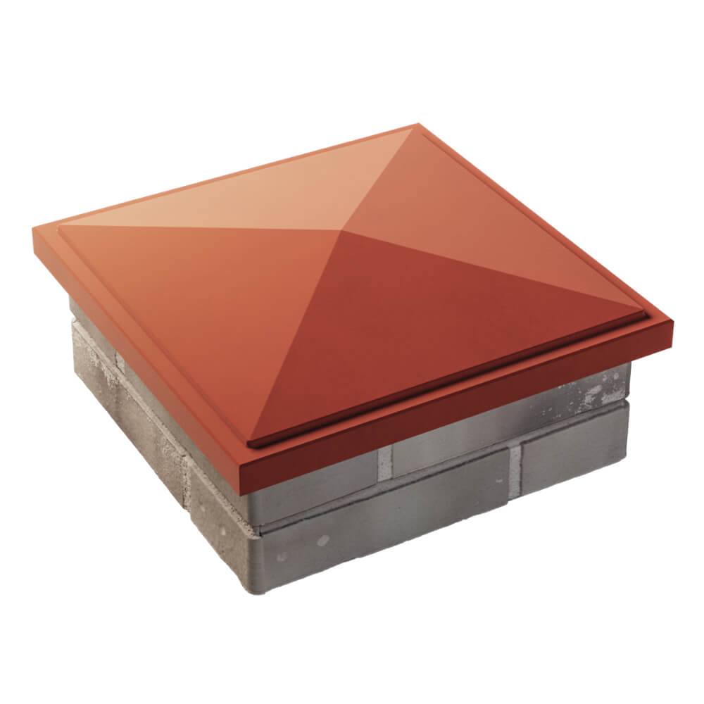 Колпак Zking БонаМоно Красный на столб 1.5х1.5 кирпича (385х385, 400х400мм) в Дербенте фото