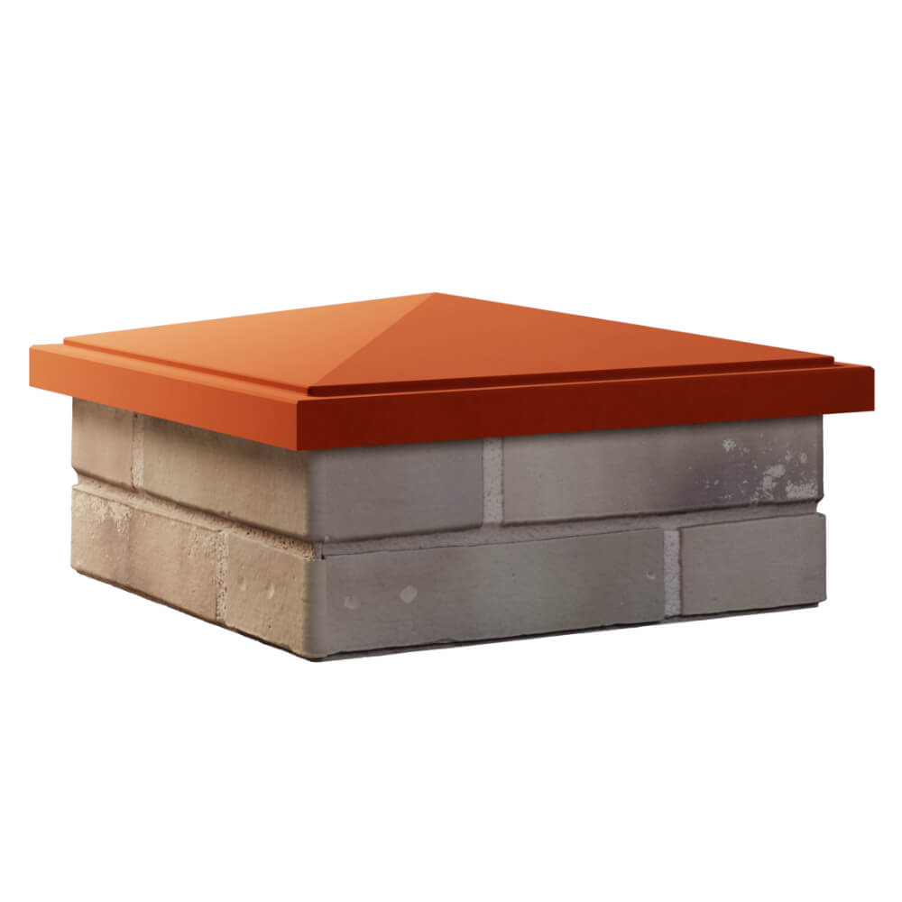 Колпак Zking БонаМоно Красный на столб 1.5х1.5 кирпича (385х385, 400х400мм) в Дербенте фото