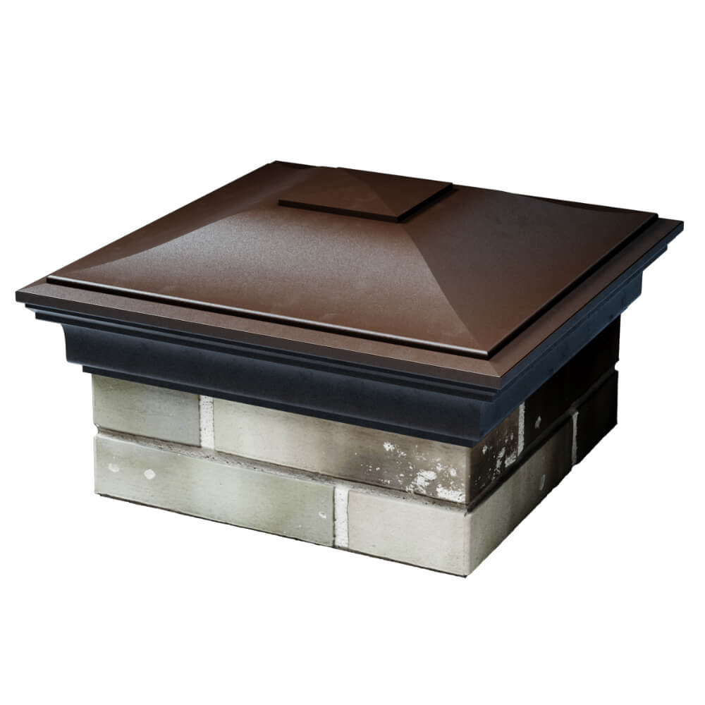 Колпак Zking Монблан Коричневый на столб 1.5х1.5 кирпича (385х385мм) в Дербенте фото