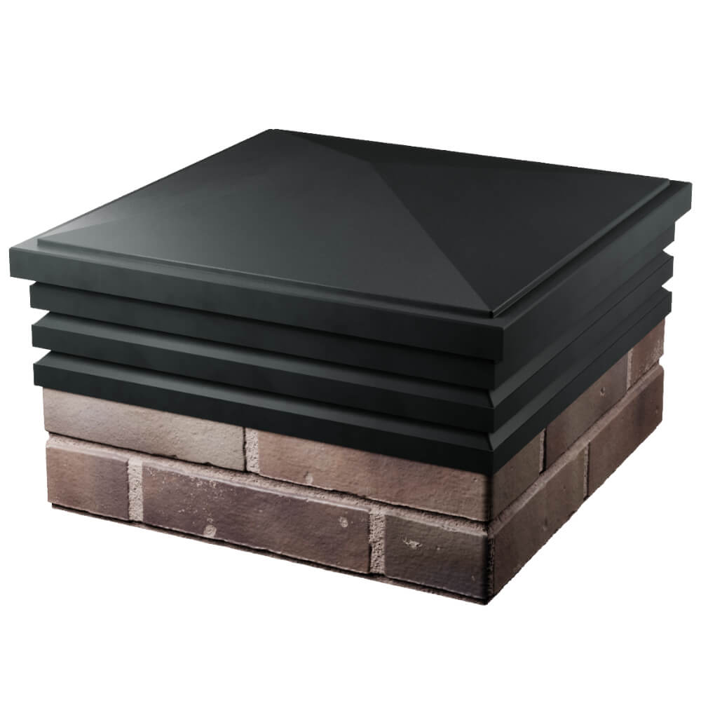 Колпак Zking Бона ХайТек Черный на столб 2х2 кирпича (513х513мм) в Дербенте фото