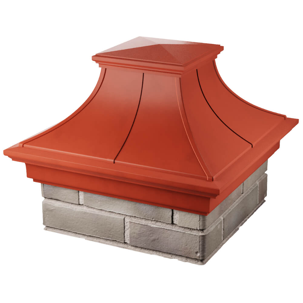 Колпак Zking Монблан Премиум Красный на столб 1.5х1.5 кирпича (385х385мм) в Дербенте фото
