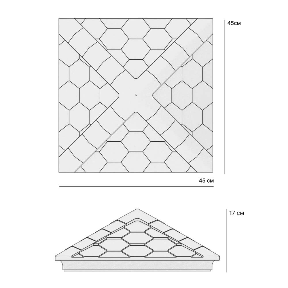 Колпак Zking Эверест Серый на столб 1.5х1.5 кирпича (390х390мм) в Дербенте фото