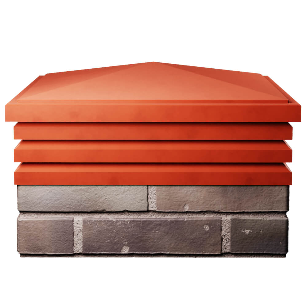 Колпак Zking Бона ХайТек Красный на столб 2х2 кирпича (513х513мм) Дербент фото