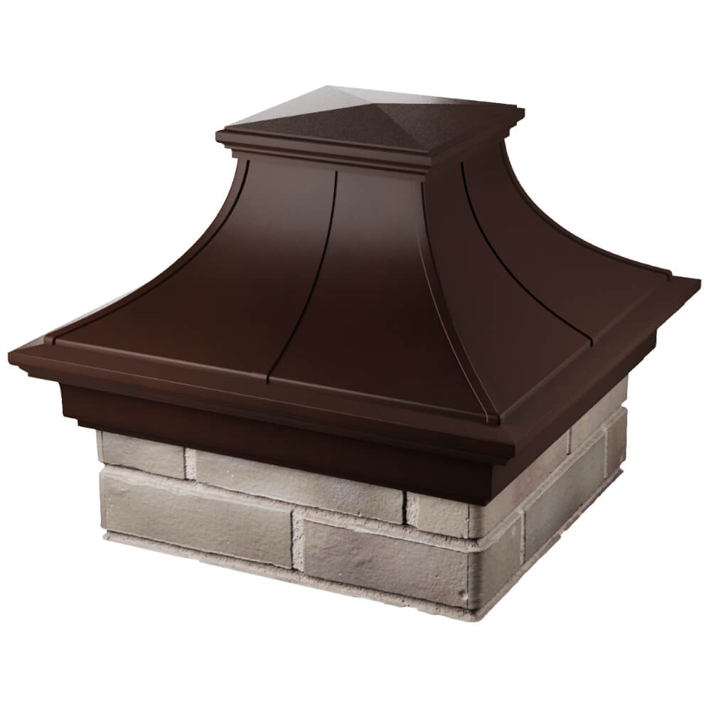 Колпак Zking Монблан Премиум Коричневый на столб 1.5х1.5 кирпича (385х385мм) в Дербенте фото