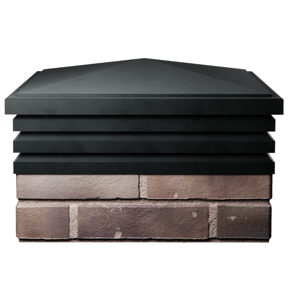 Колпак Zking Бона ХайТек Черный на столб 2х2 кирпича (513х513мм) Дербент фото