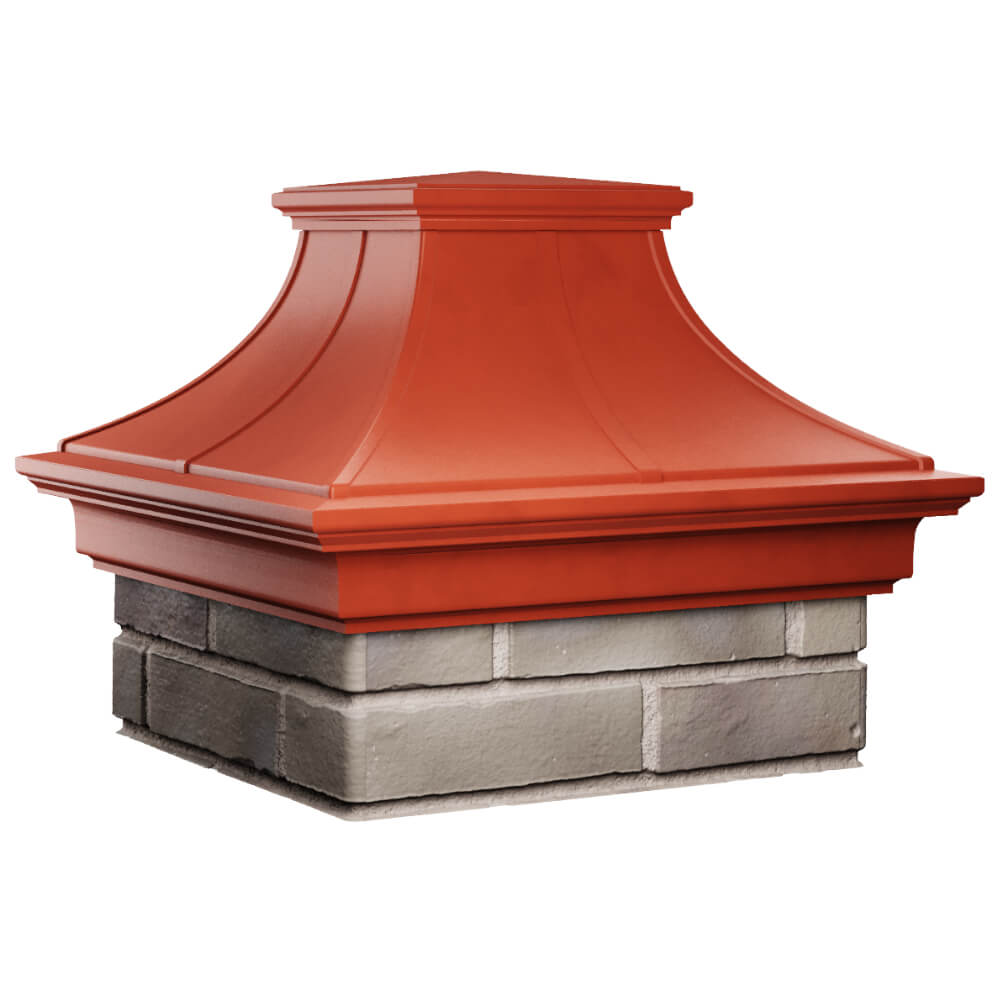 Колпак Zking Монблан Премиум Красный на столб 1.5х1.5 кирпича (385х385мм) в Дербенте фото