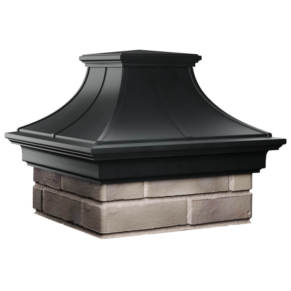 Колпак Zking Монблан Премиум Черный на столб 1.5х1.5 кирпича (385х385мм) в Дербенте фото