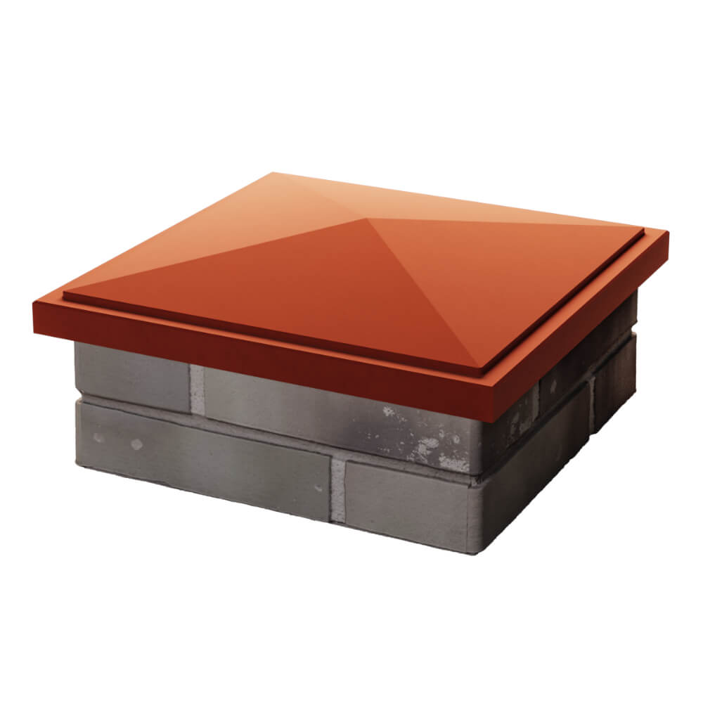 Колпак Zking БонаМоно Красный на столб 1.5х1.5 кирпича (385х385, 400х400мм) в Дербенте фото