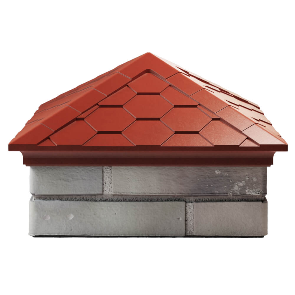 Колпак Zking Эверест Красный на столб 1.5х1.5 кирпича (390х390мм) Дербент фото