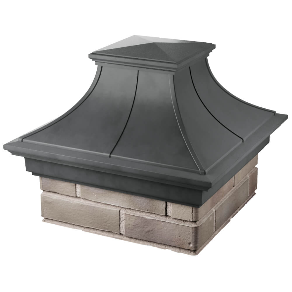 Колпак Zking Монблан Премиум Серый на столб 1.5х1.5 кирпича (385х385мм) в Дербенте фото