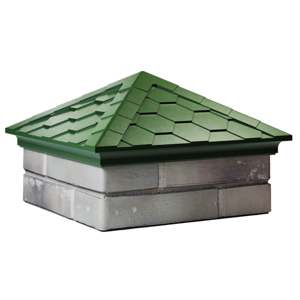 Колпак Zking Эверест Зеленый на столб 1.5х1.5 кирпича (390х390мм) в Дербенте фото