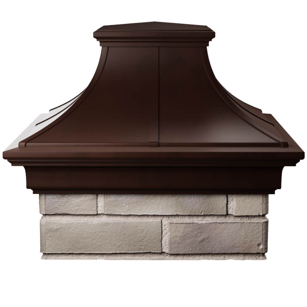 Колпак Zking Монблан Премиум Коричневый на столб 1.5х1.5 кирпича (385х385мм) Дербент фото