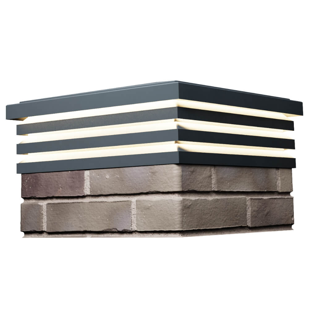 Колпак Zking Бона ХайТек Серый на столб 1.5х1.5 кирпича (385х385мм) с подсветкой в Дербенте фото