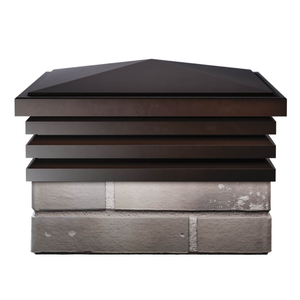 Колпак Zking Бона ХайТек Коричневый на столб 1.5х1.5 кирпича (385х385мм) Дербент фото