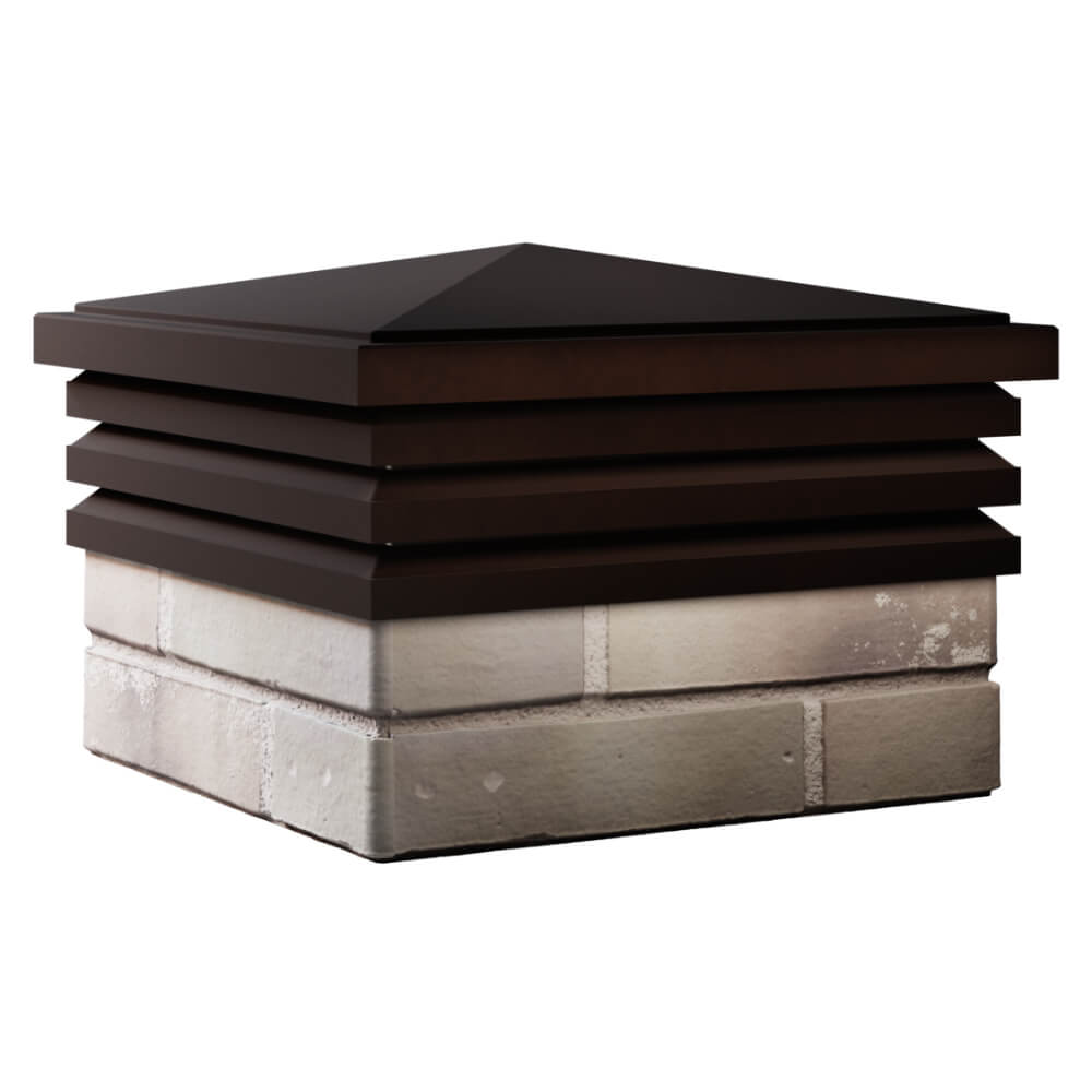 Колпак Zking Бона ХайТек Коричневый на столб 1.5х1.5 кирпича (385х385мм) в Дербенте фото