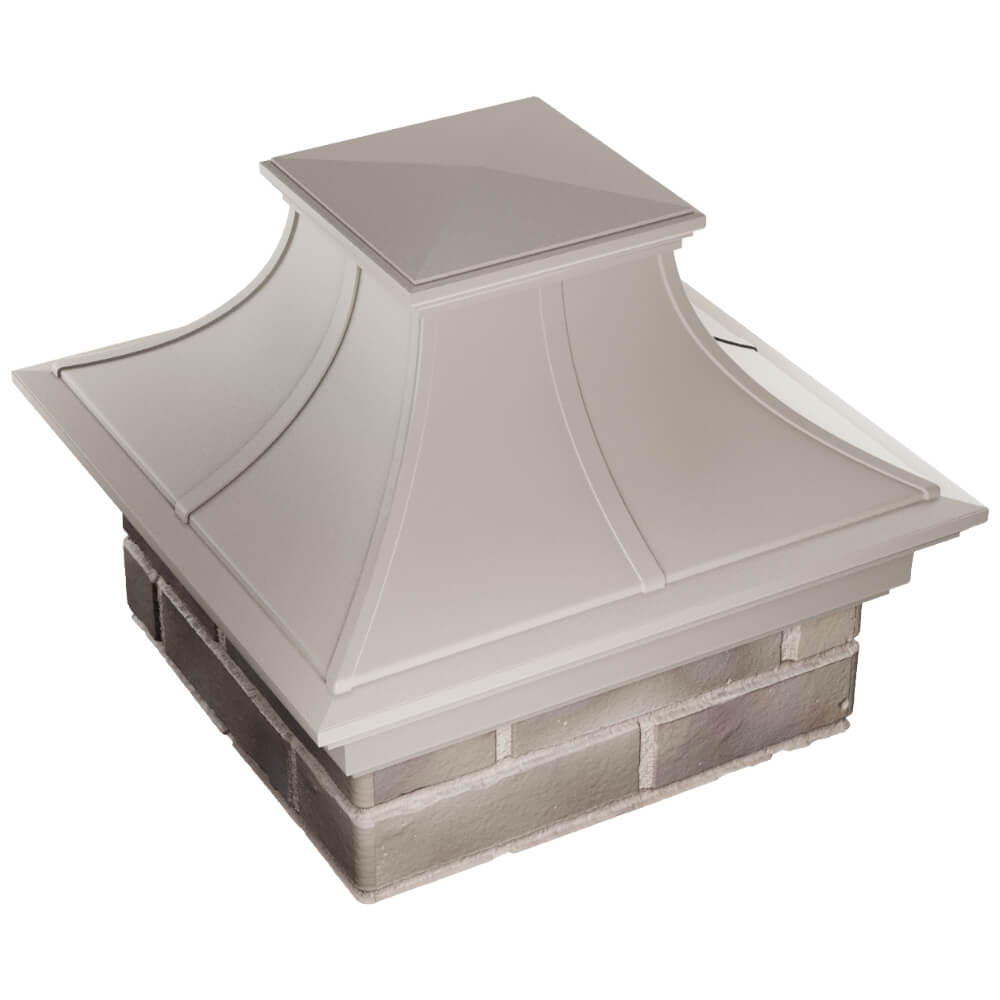 Колпак Zking Монблан Премиум Бежевый на столб 1.5х1.5 кирпича (385х385мм) в Дербенте фото