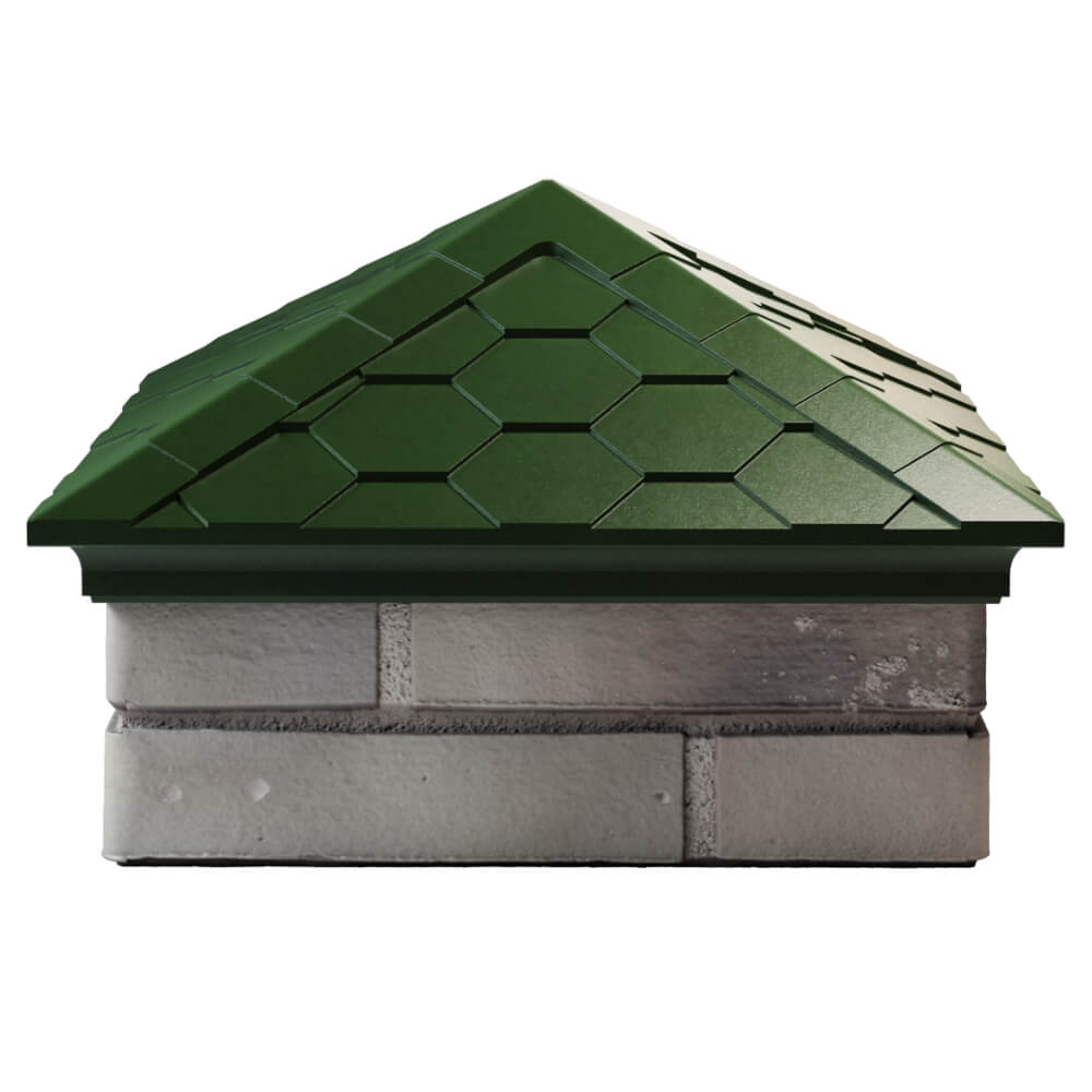 Колпак Zking Эверест Зеленый на столб 1.5х1.5 кирпича (390х390мм) Дербент фото
